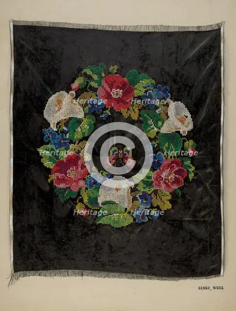 Cross Stitch, c. 1938. Creator: Elmer Weise.