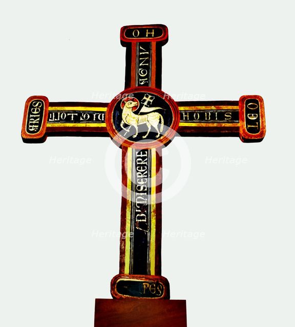 Cross painted with 'Agnus Dei', from Bagergue, Vall D'Aran.