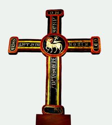 Cross painted with Agnus Dei from Bagergue, Vall D'Aran