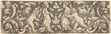 Cross Panel with Vine in Center and Tritons Couple, 1537. Creator: Heinrich Aldegrever