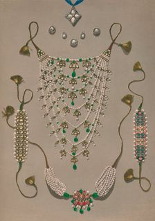 Cross Pendant Brooches & Earrings, Suite of Indian Ornaments 1863. Artist: Robert Dudley