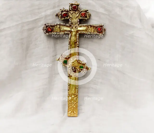 Cross with the likeness of the Holy Martyr Ipatii, vestry of the Ipatievsky Monastery, Kostroma,1911 Creator: Sergey Mikhaylovich Prokudin-Gorsky.