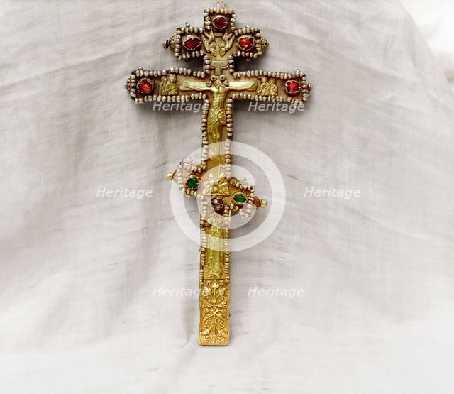 Cross with the likeness of the Holy Martyr Ipatii, vestry of the Ipatievsky Monastery, Kostroma,1911 Creator: Sergey Mikhaylovich Prokudin-Gorsky.