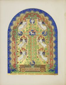 Cross with angels, 1849. Creator: H C Maguire