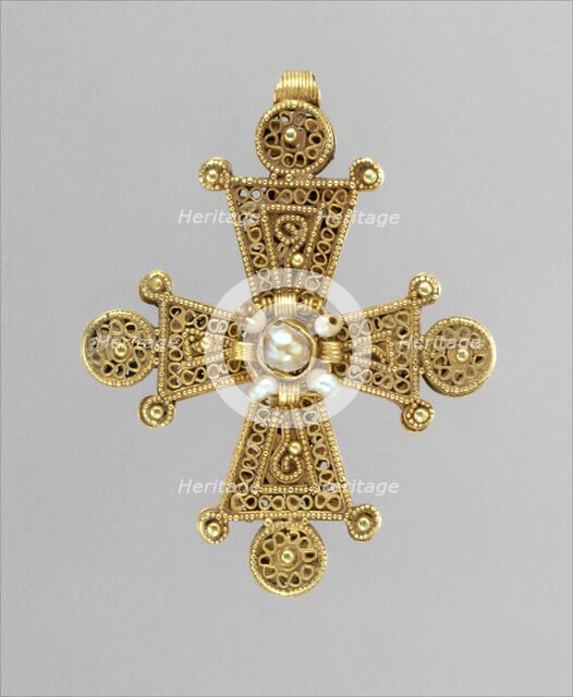 Cross with Pearls, Byzantine, 1200-1400. Creator: Unknown.