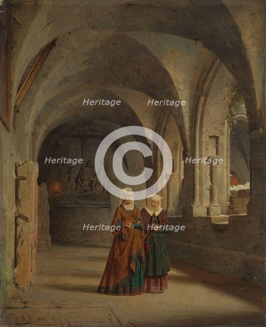 Crosswalk at a Gothic nunnery, 1861. Creator: Adolf Seel.