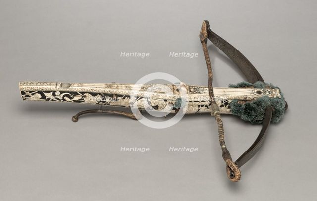 Crossbow and Cranequin of Elector Augustus I of Saxony, c. 1553-1573. Creator: Unknown.