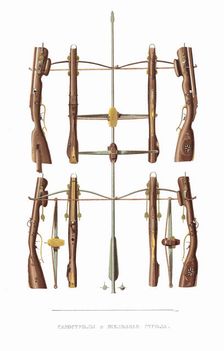 Crossbow. From the Antiquities of the Russian State, 1849-1853. Creator: Solntsev, Fyodor Grigoryevich (1801-1892)