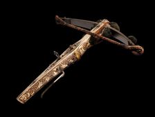 Crossbow (Halbe Rüstung) with Winder (Cranequin), crossbow, German, probably Dresden... Creator: Johann Gottfried Hanisch
