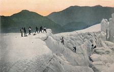 Crossing a Glacier, Mount Rainier c1916. Artist: Asahel Curtis
