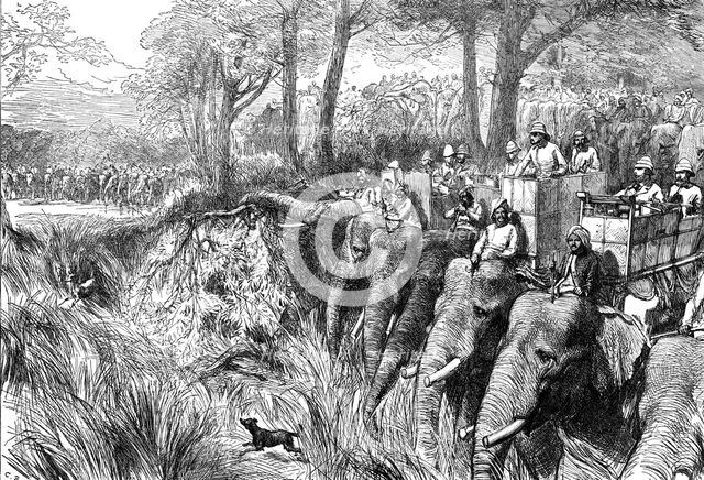 Crossing a River in the Terai, 1876. Creator: C.R..