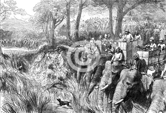 Crossing a River in the Terai, 1876. Creator: C.R..