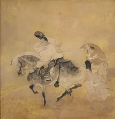 Crossing at Sano (Sano no watari), c. 1600-1640. Creator: Tawaraya S?tatsu (Japanese, died c. 1640), school of