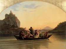 Crossing at Schreckenstein, 1837. Artist: Richter, Adrian Ludwig (1803-1884)