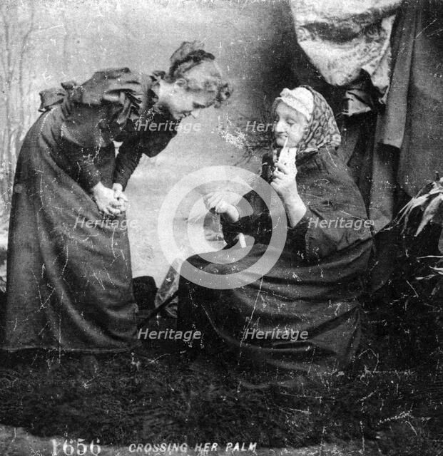 'Crossing Her Palm'. Artist: Unknown