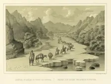 Crossing over the Ice on the Route to Okhotsk, 1856. Creator: Ivan Dem'ianovich Bulychev