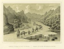 Crossing over the Ice on the Route to Okhotsk, 1856. Creator: Ivan Dem'ianovich Bulychev
