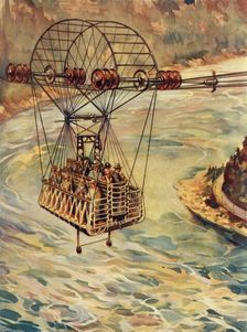 Crossing The Niagara Falls By Cable Car c1930. Creator: Unknown