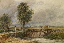 Crossing The Bridge - A Windy Day, c1820s-1850s. Creator: David Cox the Elder