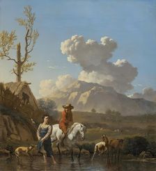 Crossing the Brook, 1658. Creator: Karel Du Jardin