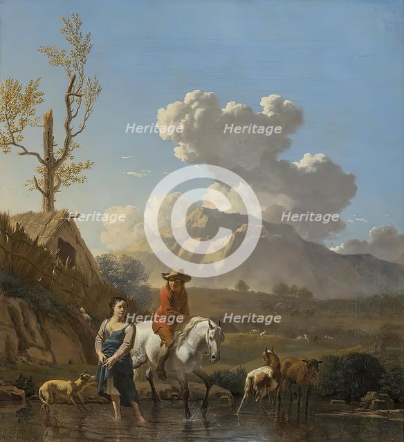 Crossing the Brook, 1658. Creator: Karel Du Jardin.
