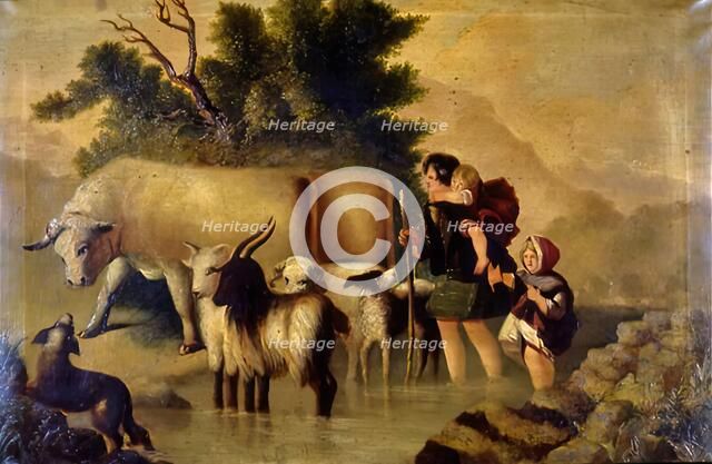 Crossing the Brook, 1848-1853. Creator: George Paul Chalmers.