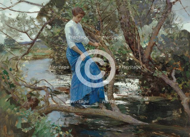 Crossing the Brook, 1913. Creator: Watson, Harry (1871-1946).