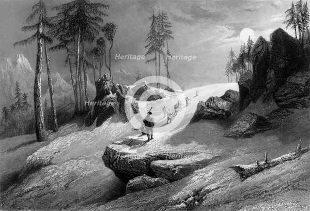 'Crossing the Choor Mountain', 1838. Creator: George Francis White.