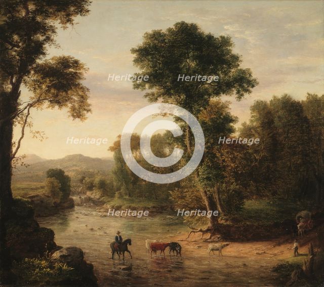 Crossing the Ford, 1848. Creator: George Inness.
