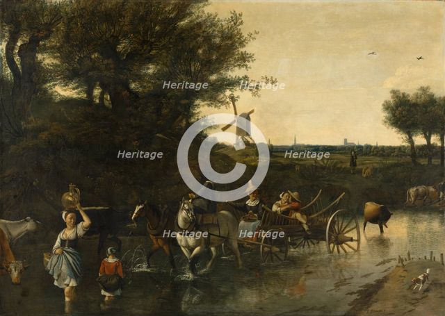 Crossing the Ford, between 1665 and 1672. Creator: Jan Siberechts.