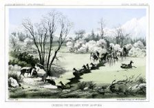 Crossing the Hellgate River, 6 January 1854 (1856).Artist: John Mix Stanley