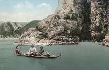 Crossing the Katun River on a Dugout Canoe near Dzhir-Bom, Above the Mouth of the Chui..., 1911-13. Creator: Sergei Ivanovich Borisov