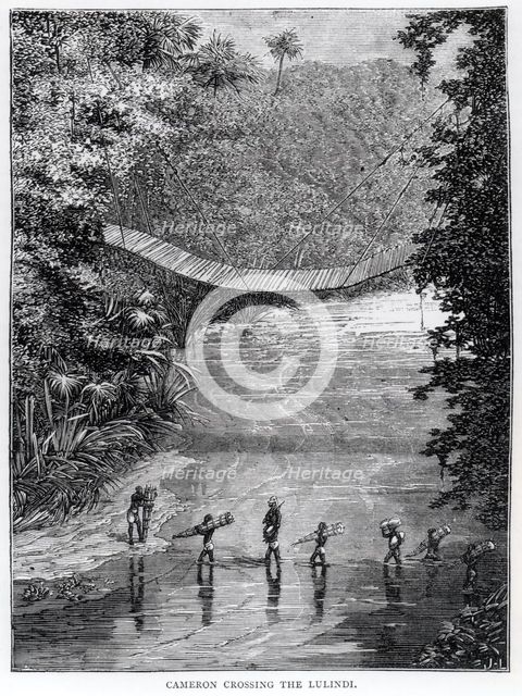 Crossing the Lulindi, Verney Lovett Cameron (1844-94)  Creator: Unknown.