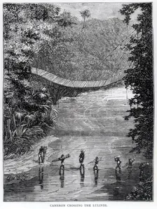 Crossing the Lulindi, Verney Lovett Cameron (1844-94) Creator: Unknown