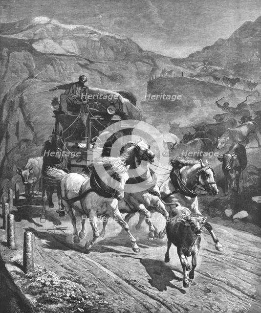 ''Crossing the St. Gothard Pass; after Kudolf Koller', 1888. Creator: Unknown.