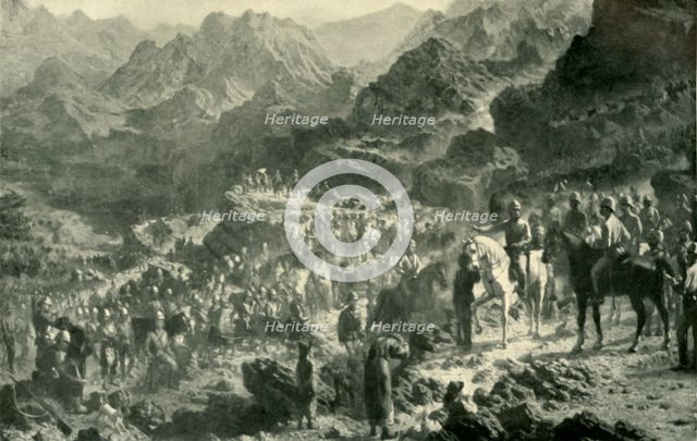 'Crossing the Zamburak Kotal', (1901). Creator: Unknown.