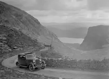 Crossley of Miss VJM Stephenson competing in the RSAC Scottish Rally, 1936 Artist: Bill Brunell