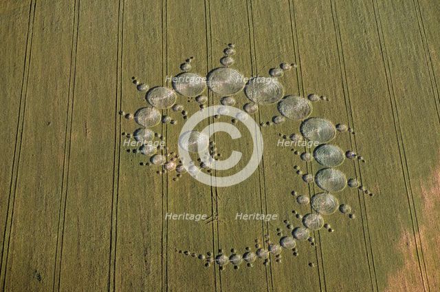 Crop circles, Stonehenge Down, Wiltshire, 1996. Artist: EH/RCHME staff photographer