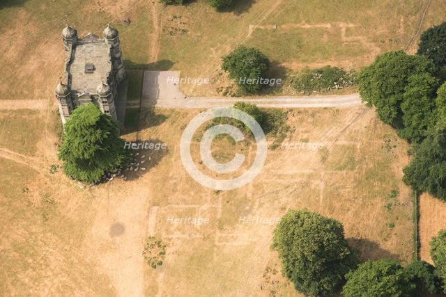 Crop marks revealing the buried foundations of Tixall Hall, Staffordshire, 2018. Creator: Historic England Staff Photographer.
