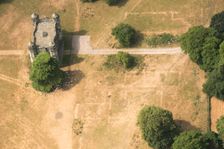 Crop marks revealing the buried foundations of Tixall Hall, Staffordshire, 2018. Creator: Historic England Staff Photographer