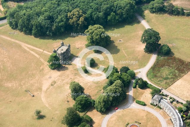 Crop marks revealing the buried foundations of Tixall Hall, Staffordshire, 2018. Creator: Historic England Staff Photographer.
