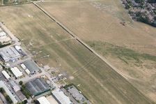 Cropmark of a Bronze Age or Iron Age triple ditch boundary, Old Sarum Airfield, Wiltshire, 2018. Creator: Historic England Staff Photographer