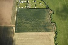 Cropmark remains of a multiphase later prehistoric settlement, Biggleswade Common, Beds, 2022. Creator: Damian Grady