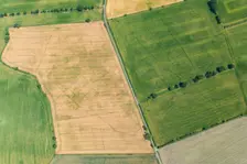 Cropmarks of an Iron Age or Roman field system and settlement near South Duffield, North Yorks, 2022 Creator: Robyn Andrews