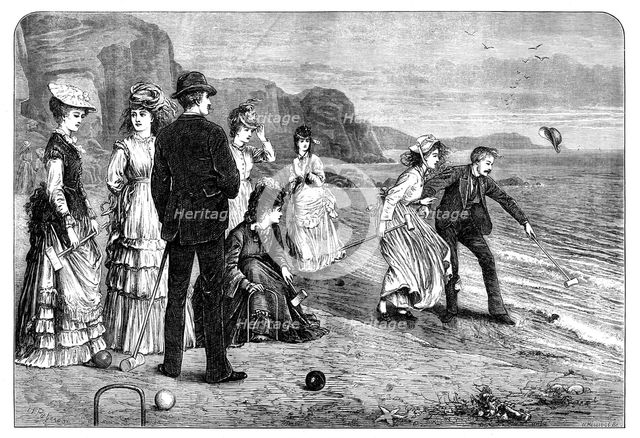 Croquet under difficulties, 1871. Creator: William Hollidge.
