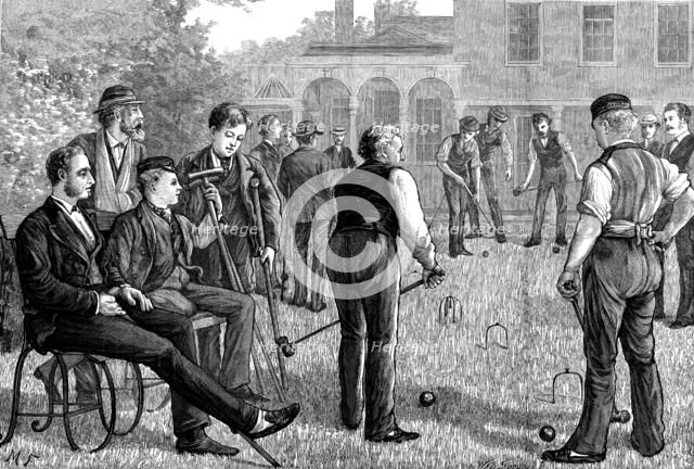 Croquet at the Convalescent Home of St. Bartholomew's Hospital, Highgate, 1873. Creator: Unknown.