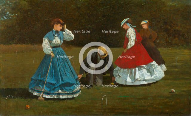 Croquet Scene, 1866. Creator: Winslow Homer.