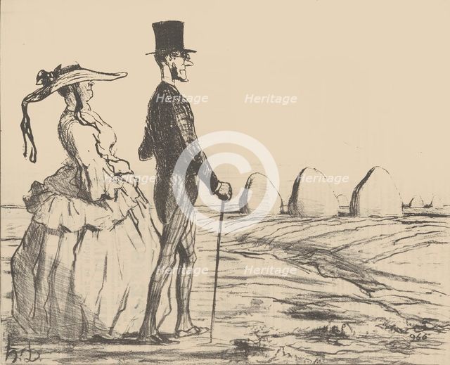 Croquis d'Eté - Parisiens à la Campagne, 1857. Creator: Honore Daumier.
