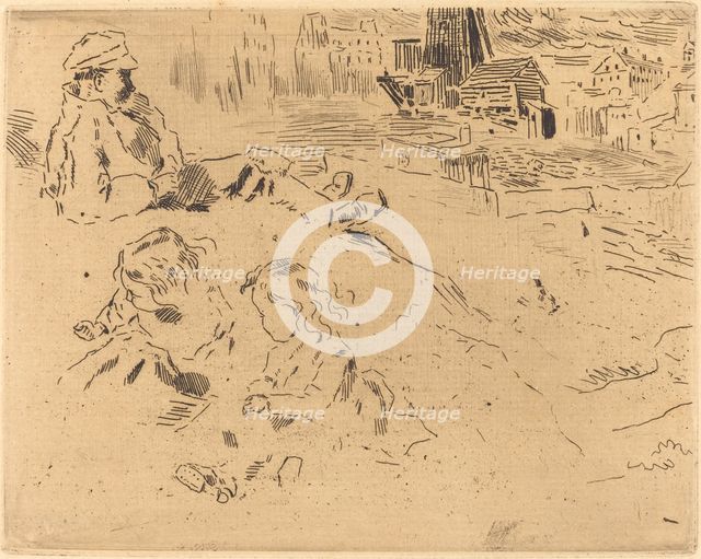 Croquis de'Enfants (Sketches of Children). Creator: Felix Hilaire Buhot.