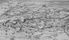 Croquis perspectif de terrain de l'offensive franco-britannique sur les deux rives de la Somme,1916 Creator: Unknown
